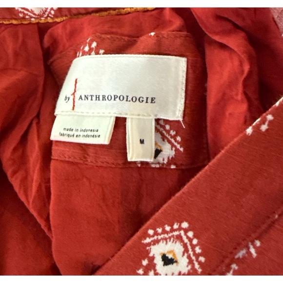 EUC by ANTHROPOLOGIE Felipa Crimson Ikat Cottagecore Boho Flounce Midi Dress M - Picture 3 of 13